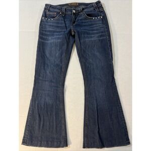 Rock & Roll Denim Western Cowgirl Trouser Women's‎ 29 X 32 Jeans Turquoise Studs